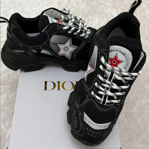 1:1 high quality Dior Black and White Star Sneakers, women/men 40-41 - Picture 7 of 9
